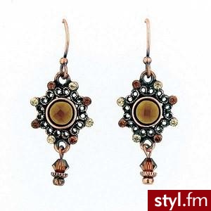 Smoked Topaz Color Copper Tone Fancy Drop Earrings - 1928 - Polyvore. Pobrano ze strony: http://www.polyvore.com/smoked_topaz_color_copper_tone/thing?id=14352464 - Pozostałe Dodatki Moda