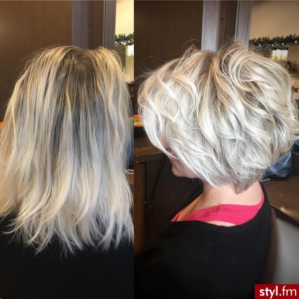 fryzjer warszawa sombre z Olaplex salon for hair - Blond Rozpuszczone Proste Na co dzień Krótkie Fryzury