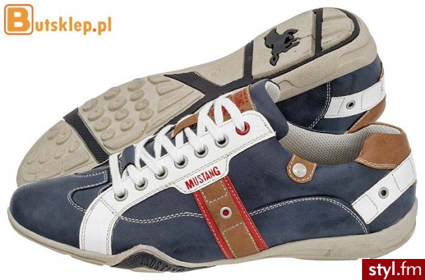 Mustang Buty Męskie Półbuty (32A025) - Półbuty Buty Moda
