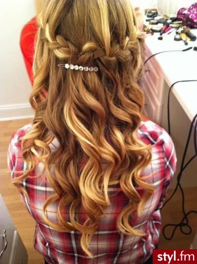 Blond Warkocze Kręcone Na co dzień Długie Fryzury