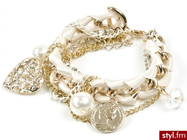 Iloko BRANSOLETKA CHARMSY WHITE HEART - Wisiorki Biżuteria Moda