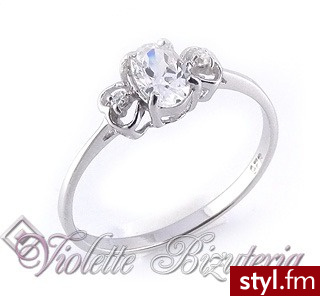 Violette Srebrny pierścionek z diamentową cyrkonią RX629 RX00629 - Pierścionki Biżuteria Moda
