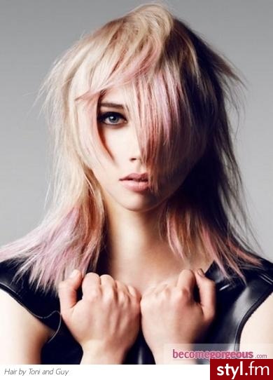 Blond Rozpuszczone Proste z grzywką Na co dzień Średnie Fryzury