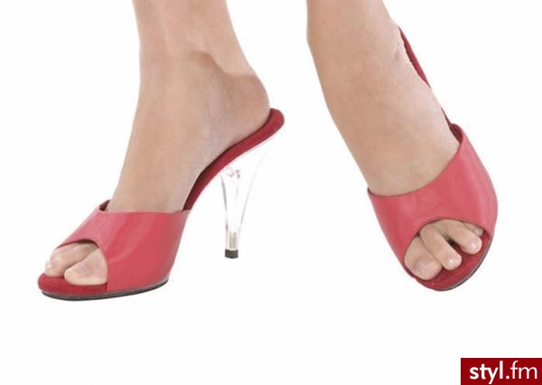 Sexy klapki przezroczysto-czerwone M/L 30617 - Klapki Buty Moda