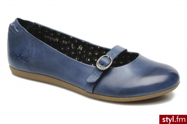 Kickers Balerinki LIGUE by (Niebieski) - Balerinki Buty Moda