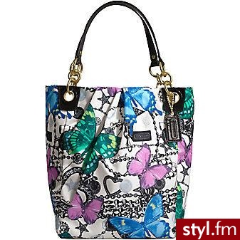 wielka torba w kolorowe motyle - Coach - 358$ - Pozostałe Torebki Moda