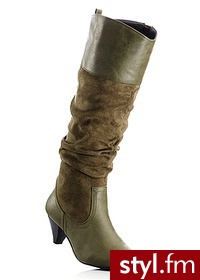 Bonprix Kozaki zielony 945990_25184 - Kozaki Buty Moda