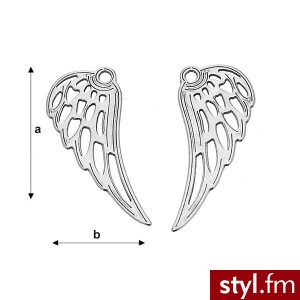 Skrzydła ażurowe srebro rodowane próba 925 RH-LASER-wings - Wisiorki Biżuteria Moda