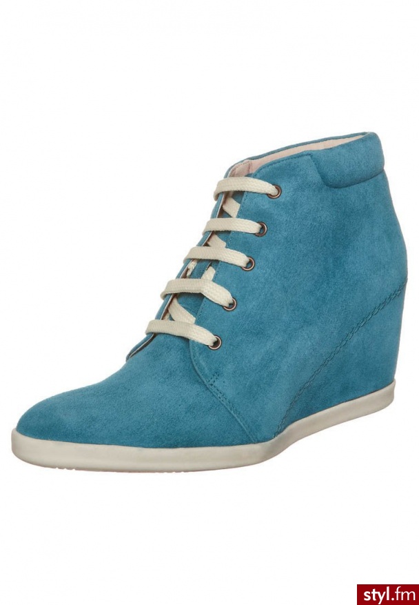 Pier One Botki na koturnie turkusowy - Botki Buty Moda