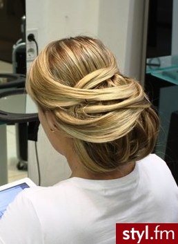 Blond Kok Proste Ślubne Długie Fryzury