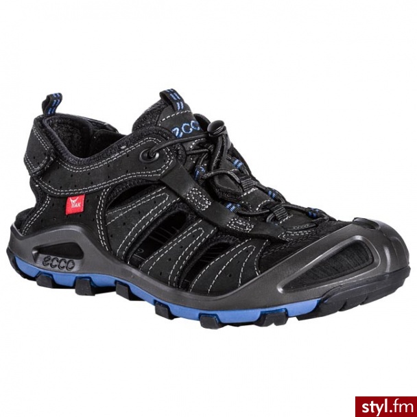 ECCO Sandały Terra VG Sandal 82101451707 Cerro Fisherman Czarny / Niebieski - Sandały Buty Moda