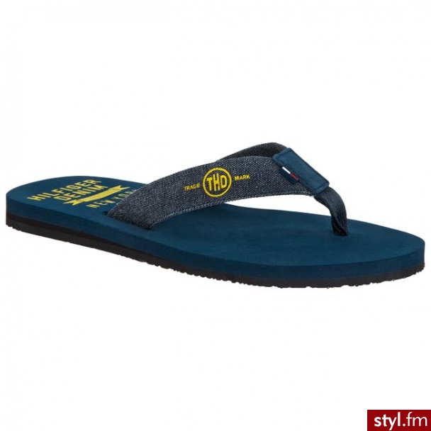 TOMMY HILFIGER Japonki DENIM Randy 1B EM56815321 403 Niebieski (Midnight) 403 - Klapki Buty Moda