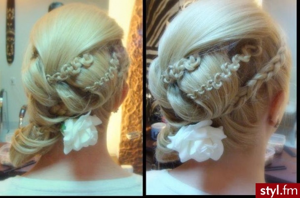 Blond Upięcie Proste Wieczorowe Długie Fryzury