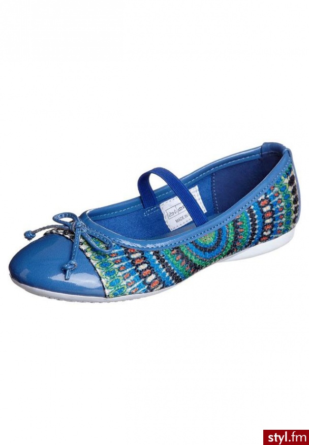 fullstop. Baleriny z zapięciem niebieski - Balerinki Buty Moda