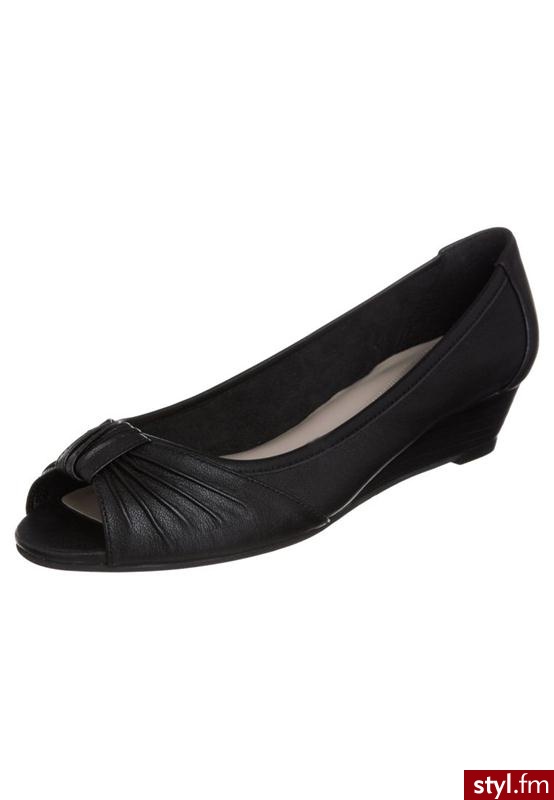 Lotus JOY Baleriny Peep Toe czarny - Balerinki Buty Moda