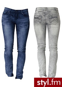 Bonprix Dżinsy rurki niebieski stone 928361_12590 Czarny - Jeansy Spodnie Moda
