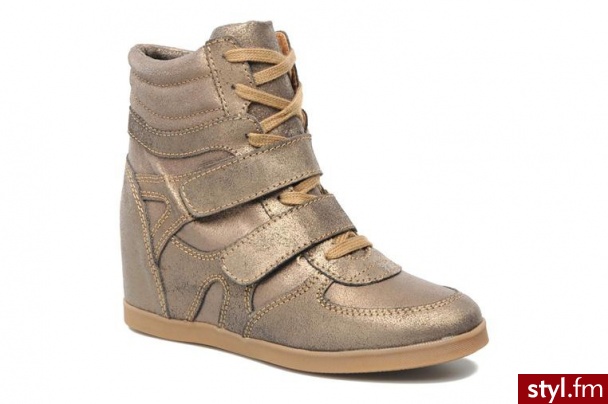 Addict-Initial Modne tenisówki Cactus by (Beżowy) - Koturny Buty Moda