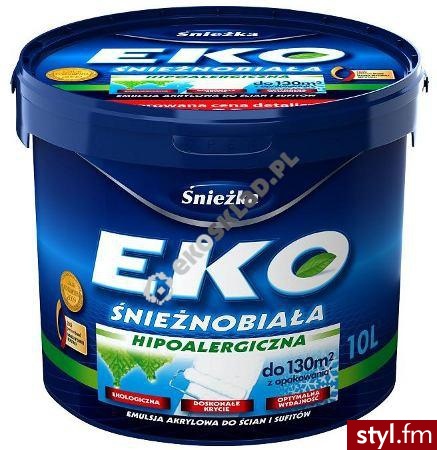 Śnieżka Emulsja Eko hipoalergicyna Śnieżnobiała 5L - Emu Buty Moda