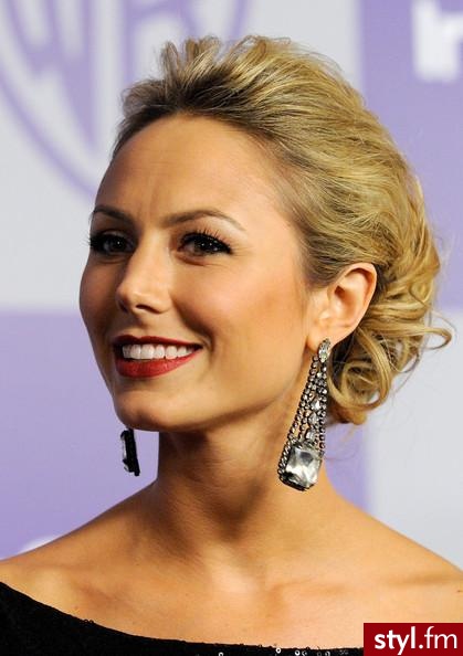Stacy Keibler - Blond Upięcie Proste Na co dzień Średnie Fryzury