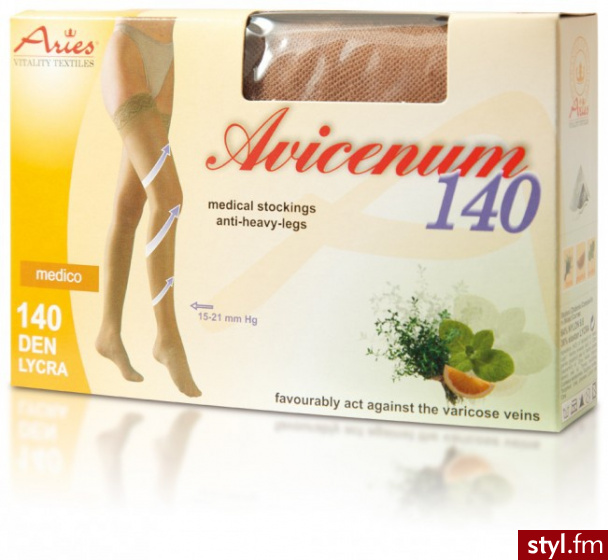 Aries Aries Pończochy zdrowotne przeciwżylakowe Avicenum 140 den - Rajstopy Bielizna Moda