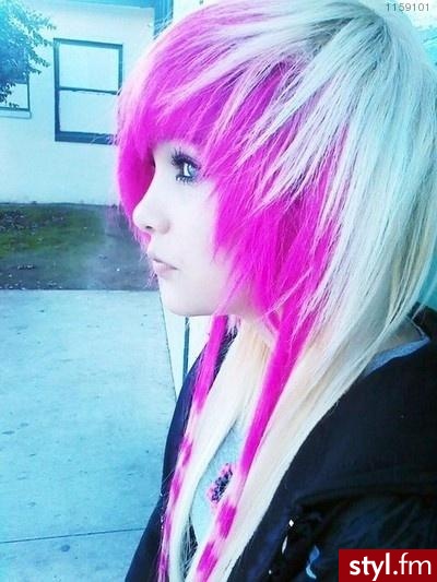 Kolorowe EMO Alternatywne Średnie Fryzury