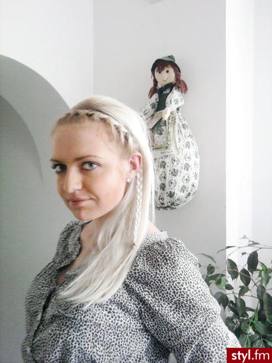  - Blond Warkocze Proste Wieczorowe Długie Fryzury