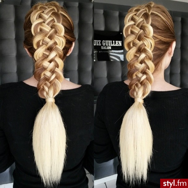 Blond Warkocze Proste Na co dzień Długie Fryzury
