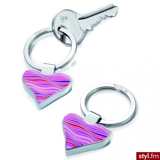 Troika Breloczek Wavy Heart Pink KR10-27/CH - Breloki Dodatki Moda