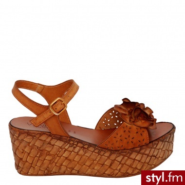 Venezia SANDAŁY NA KOTURNIE 5740 TAN - Koturny Buty Moda