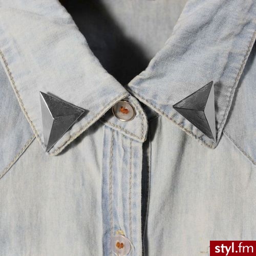 Iloko BROSzKI DO KOŁNIERzYKA TRINGLE SREBRNE - Broszki Biżuteria Moda