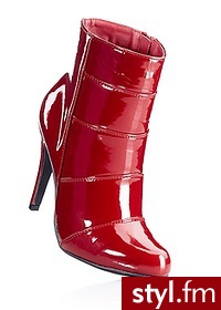 Bonprix Botki ciemnoczerwony 942475_22138 - Botki Buty Moda