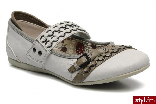 Mustang shoes Balerinki Niet by (Szary) - Balerinki Buty Moda
