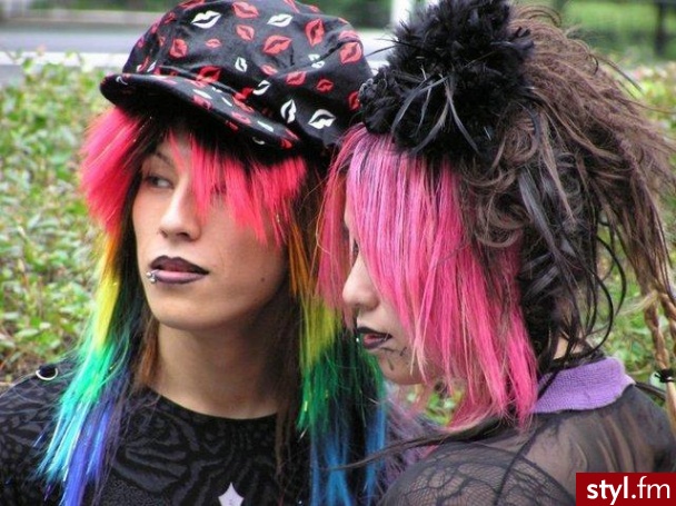 styl harajuku - Punk Rock Alternatywne Średnie Fryzury