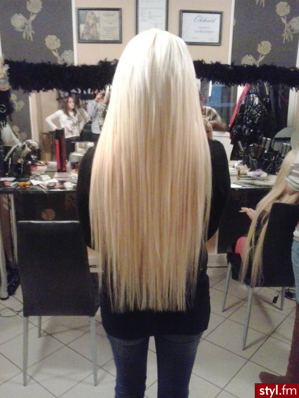 Blond Rozpuszczone Proste Na co dzień Długie Fryzury