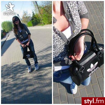 buty-nike dunk, spodnie-bershka, sweterek-atmosphere, okulary-new yorker, torebka-adidas - Moda uliczna Inne Moda