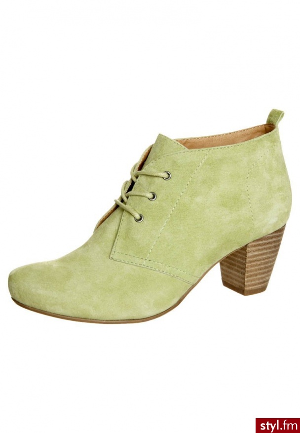 Pier One Botki sznurowane zielony - Botki Buty Moda