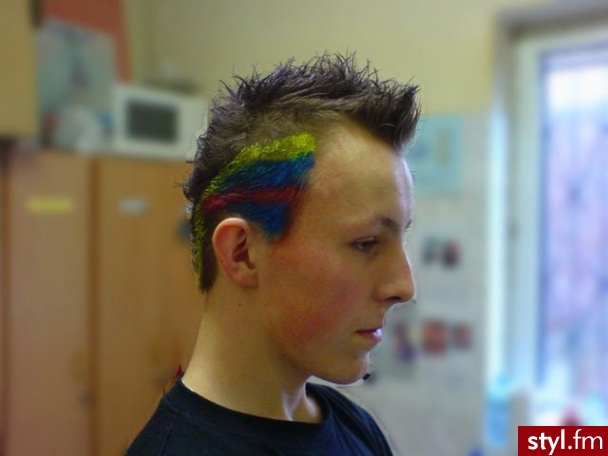 niezbyt nowatorska smiała fryzurka XD - Punk Rock Alternatywne Średnie Fryzury