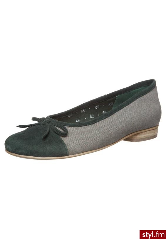 Hirschkogel Baleriny zielony - Balerinki Buty Moda