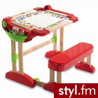 Smoby - Drewniany Stolik Z Ławeczką I Dwustronna Tablica 28014 - Dziecko