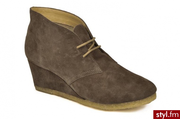 Clarks Originals PÓŁBUTY I BOTKI G2 TOILE W BY (BRĄZOWY) (Brązowy) - Botki Buty Moda