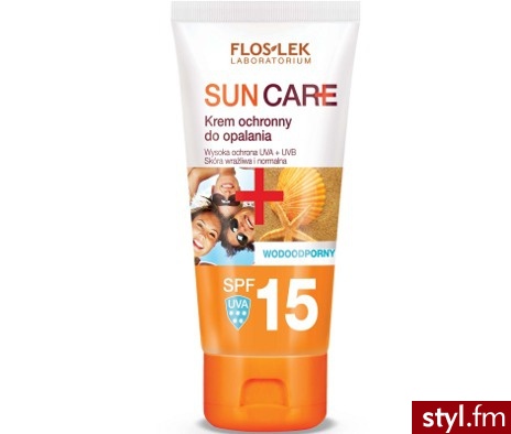FLOSLEK SUN CARE Krem ochronny do opalania SPF15 średnia ochrona UVA+UVB 100 ml - Emu Buty Moda