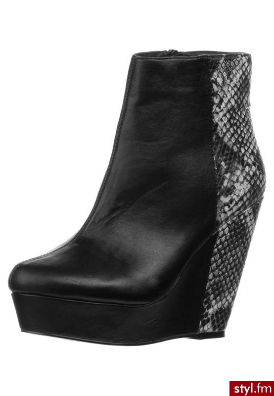 Even&Odd Botki na platformie czarny - Botki Buty Moda