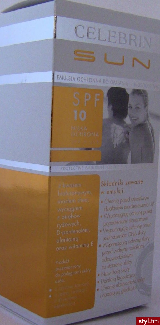 CELEBRIN SUN Emulsja do opalania ochronna SPF10 opalanie 150 ml - Emu Buty Moda