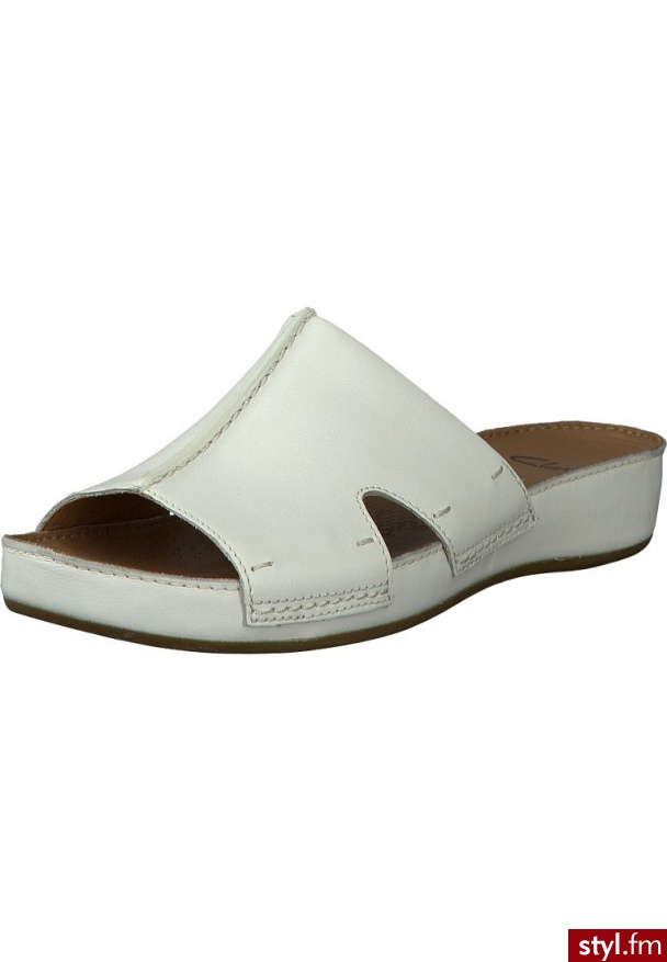 Clarks Klapki biały 20354027 - Klapki Buty Moda