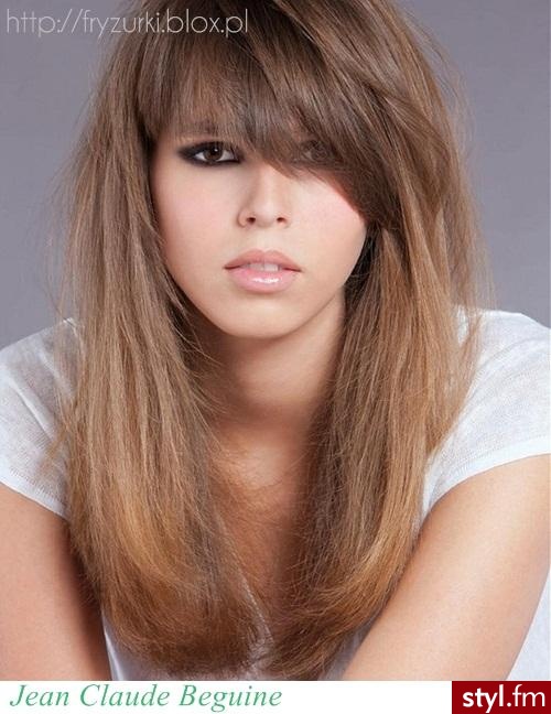 Blond Rozpuszczone Proste z grzywką Na co dzień Długie Fryzury