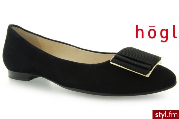 Hogl 1012 Samtkid-Leder Schwartz - Balerinki Buty Moda