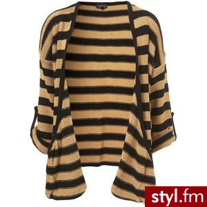 Knitted Stripe Slouch Cardigan - Polyvore. Pobrano ze strony: http://www.polyvore.com/knitted_stripe_slouch_cardigan/thing?id=23525177 - Pozostałe Ciuchy Moda