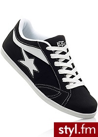 Bonprix Buty sportowe czarno-biały 962974_14890 Trampki i tenisówki Czarny - Sportowe Buty Moda