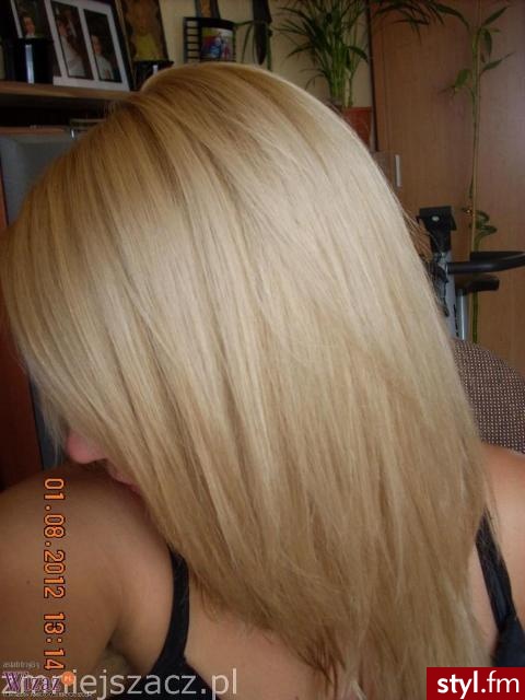 Blond Rozpuszczone Proste Na co dzień Średnie Fryzury