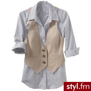Women: Women\\\'s Cotton Twill Vests - Khaki - Polyvore. Pobrano ze strony: http://www.polyvore.com/women_womens_cotton_twill_vests/thing?id=5177475 - Pozostałe Ciuchy Moda